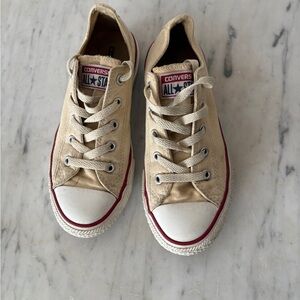 YOUTH Converse All Star Low Chuck Beige Canvas Sneakers